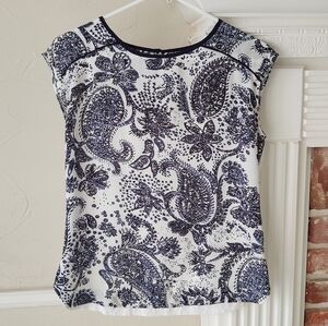 THE Limited | Paisley Mixed Media Blouse